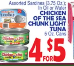 Bravo Supermarkets CHICKEN OF THE SEA CHUNK LIGHT TUNA offer