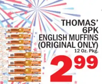 C Town THOMAS' 6PK ENGLISH MUFFINS offer