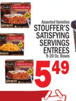 C Town STOUFFER'S SATISFYING SERVINGS ENTREES offer