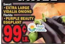 C Town EXTRA LARGE VIDALIA ONIONS Florida • PURPLE BEAUTY EGGPLANT offer