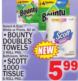 C Town BOUNTY DOUBLES TOWELS 2 ROLL PKG offer
