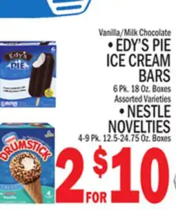 C Town EDY'S PIE ICE CREAM BARS, 6 Pk. 18 Oz. Boxes offer