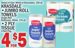 C Town KRASDALE JUMBO ROLL TOWELS, 4 Roll Pkg offer