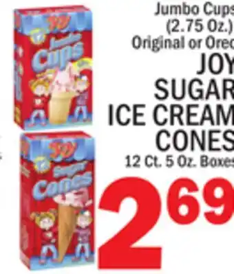 C Town JOY SUGAR ICE CREAM CONES 12 Ct. 5 Oz. Boxes offer