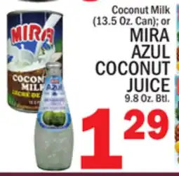 C Town MIRA AZUL COCONUT JUICE 9.8 Oz. Btl offer