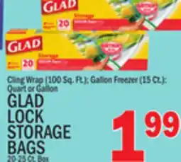 C Town GLAD LOCK STORAGE BAGS 20-25 Ct. Box offer