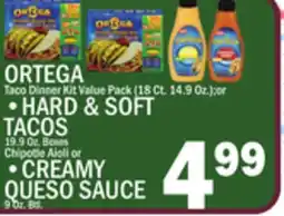 C Town ORTEGA Taco Dinner Kit, 19 Oz. Boxes HARD & SOFT TACOS CREAMY QUESO SAUCE offer