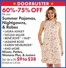 Boscov's Summer Pajamas, Nightgowns, & Robes offer