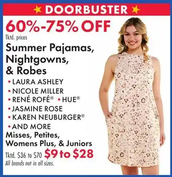Boscov's Summer Pajamas, Nightgowns, & Robes offer