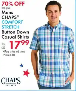 Boscov's Mens CHAPS COMFORT STRETCH Button Down Casual Shirts offer
