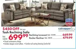 Boscov's Tosh Reclining Sofa offer