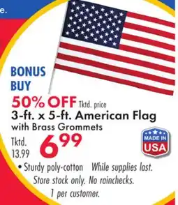 Boscov's 3-ft. x 5-ft. American Flag with Brass Grommets offer
