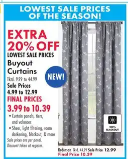 Boscov's Buyout Curtains offer