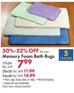 Boscov's Memory Foam Bath Rugs offer
