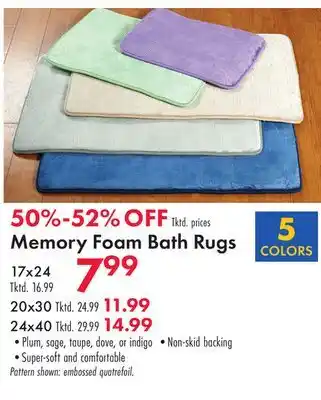 Boscov's Memory Foam Bath Rugs offer