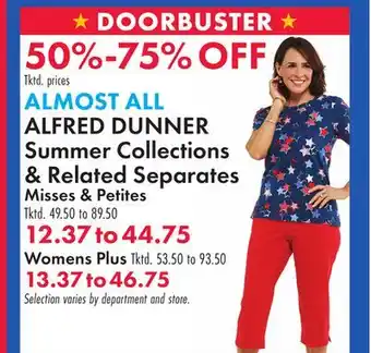 Boscov's ALMOST ALL ALFRED DUNNER Summer Collections & Related Separates offer