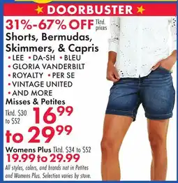 Boscov's Shorts, Bermudas, Skimmers, & Capris offer