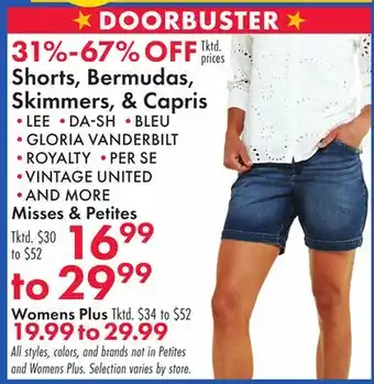 Boscov's Shorts, Bermudas, Skimmers, & Capris offer