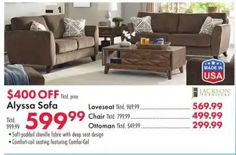 Boscov's Alyssa Sofa offer
