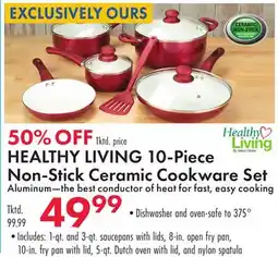 Boscov's HEALTHY LIVING 10-Piece Non-Stick Ceramic Cookware Set offer