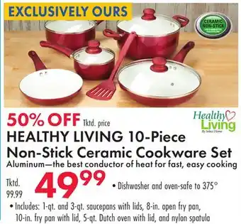 Boscov's HEALTHY LIVING 10-Piece Non-Stick Ceramic Cookware Set offer