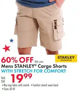 Boscov's Mens STANLEY Cargo Shorts WITH STRETCH FOR COMFORT offer