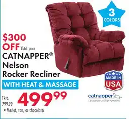 Boscov's CATNAPPER Nelson Rocker Recliner WITH HEAT & MASSAGE offer