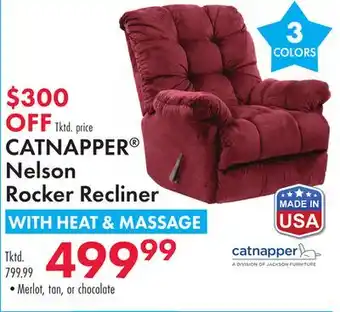Boscov's CATNAPPER Nelson Rocker Recliner WITH HEAT & MASSAGE offer