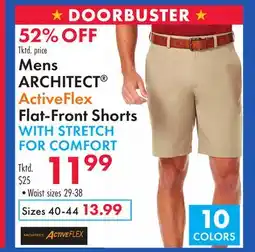 Boscov's Mens ARCHITECT ActiveFlex Flat-Front Shorts offer