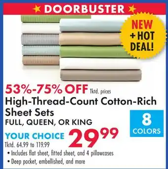 Boscov's High-Thread-Count Cotton-Rich Sheet Sets offer