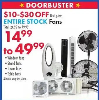 Boscov's ENTIRE STOCK Fans offer
