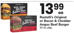 ACME Rastelli's Original or Bacon & Cheddar Angus Beef Burger offer
