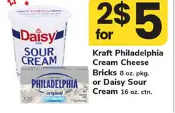 ACME Kraft Philadelphia Cream Cheese Bricks 8 oz. pkg. or Daisy Sour Cream 16 oz. ctn offer