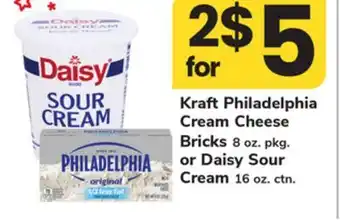 ACME Kraft Philadelphia Cream Cheese Bricks 8 oz. pkg. or Daisy Sour Cream 16 oz. ctn offer