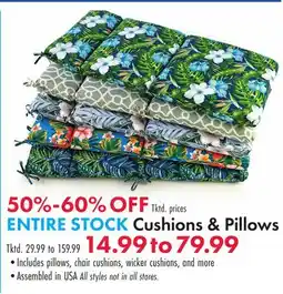 Boscov's ENTIRE STOCK Cushions & Pillows offer