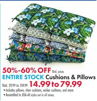 Boscov's ENTIRE STOCK Cushions & Pillows offer
