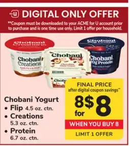 ACME Chobani Yogurt offer