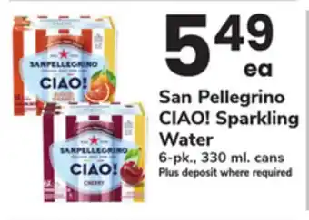 ACME San Pellegrino CIAO! Sparkling Water offer