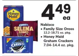 ACME Nabisco Family Size Oreos 12.2-18.71 oz. pkg., Honey Maid Graham Crackers 7.04-14.4 oz. pkg offer