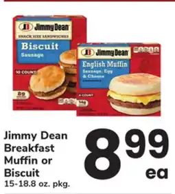 ACME Jimmy Dean Breakfast Muffin or Biscuit offer