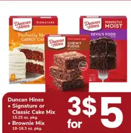 ACME Duncan Hines Signature or Classic Cake Mix 15.25 oz. pkg., Brownie Mix 18-18.3 oz. pkg offer