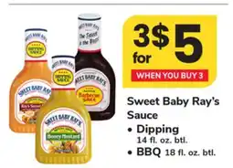 ACME Sweet Baby Ray's Sauce Dipping 14 fl. oz. btl., BBQ 18 fl. oz. btl offer