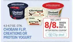 Kings Food Markets CHOBANI FLIP, CREATIONS OR PROTEIN YOGURT offer