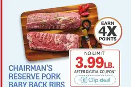 Kings Food Markets CHAIRMAN'S RESERVE PORK BABY BACK RIBS offer