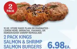 Kings Food Markets 2 PACK KINGS SALMON & SHRIMP SALMON BURGERS offer