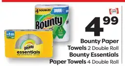 Weis Markets Bounty Paper Towels 2 Double Roll Bounty Essentials Paper Towels 4 Double Roll offer