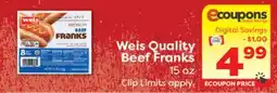 Weis Markets Weis Quality Beef Franks offer