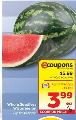 Weis Markets Whole Seedless Watermelon offer