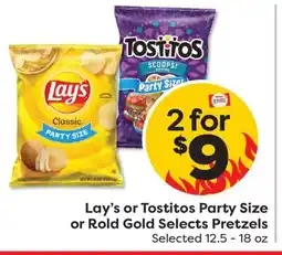 Weis Markets Lay's or Tostitos Party Size or Rold Gold Selects Pretzels offer