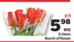 Weis Markets 6 Stem Bunch of Roses offer